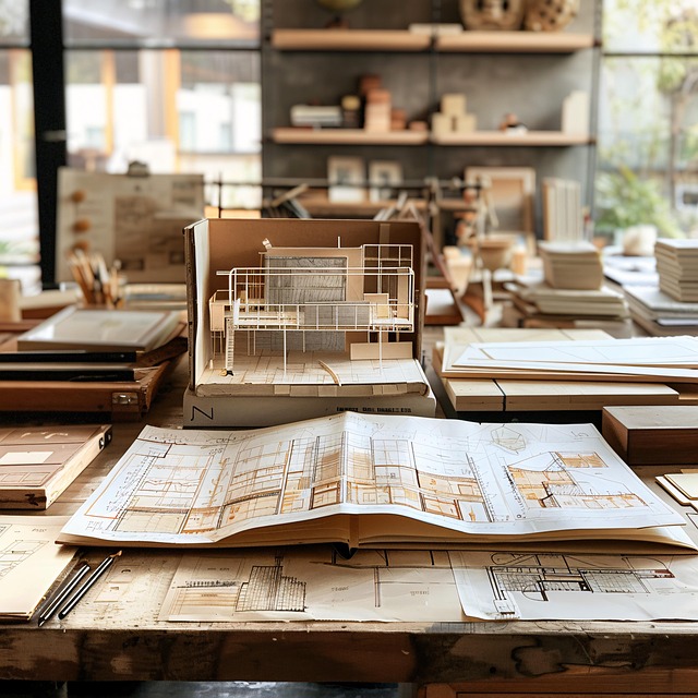 Free architecture workspace blueprints illustration