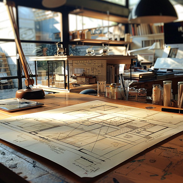 Free architecture workspace blueprints illustration