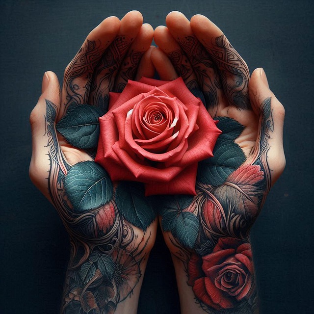 Free ai generated hands tattoo illustration