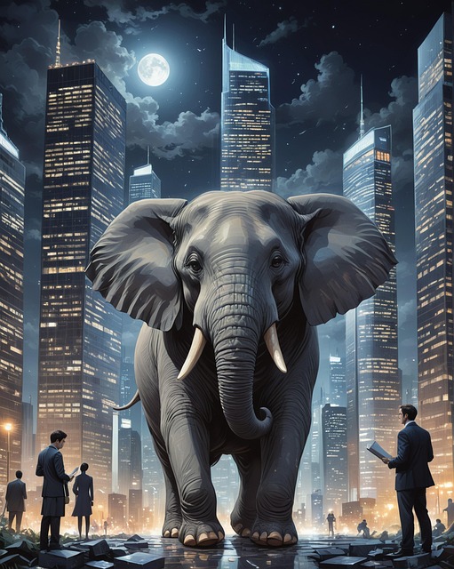 Free ai generated elephant moon illustration
