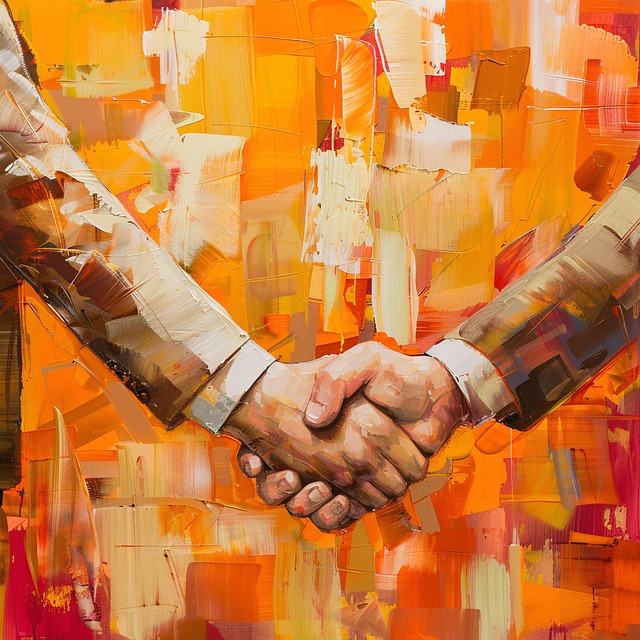 Free ai generated handshake abstract illustration