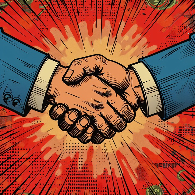 Free painting handshake abstract illustration