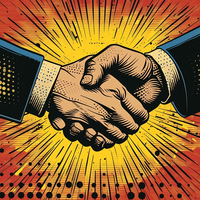 Free painting handshake abstract illustration