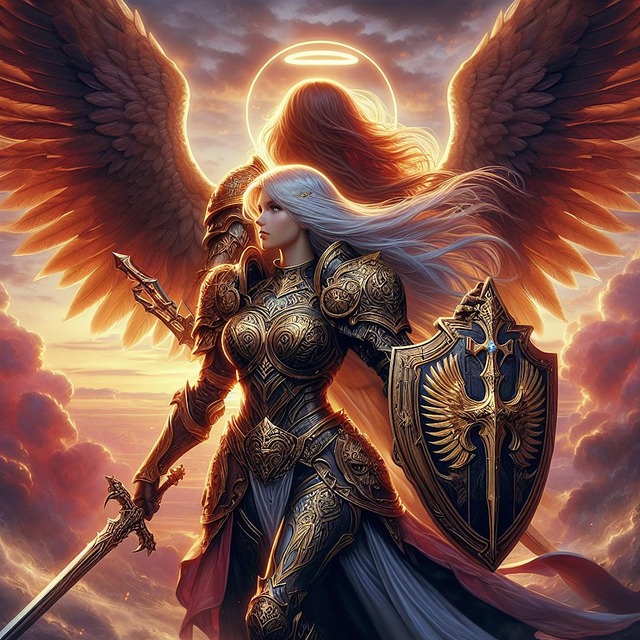 Free warrior duo angel illustration