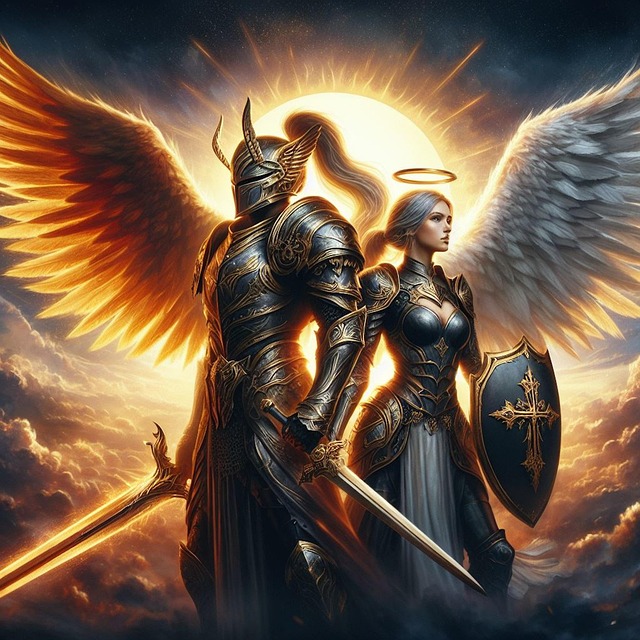 Free angel duo fantasy illustration