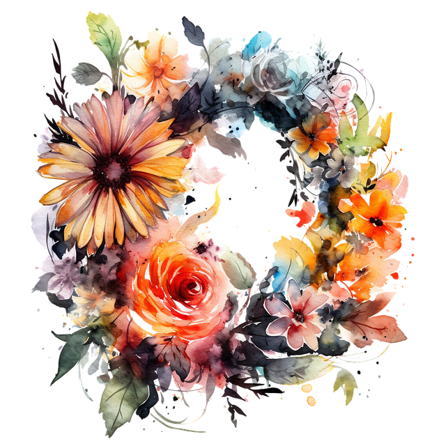 Download free HD stock image of Ai Generated Flowers Free ai generated flowers wreath illustration