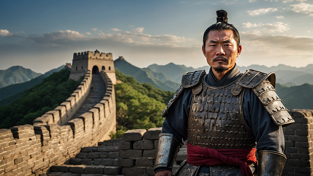 Free the great wall of china china soldier illustration