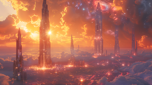 Free urban landscape futuristic illustration