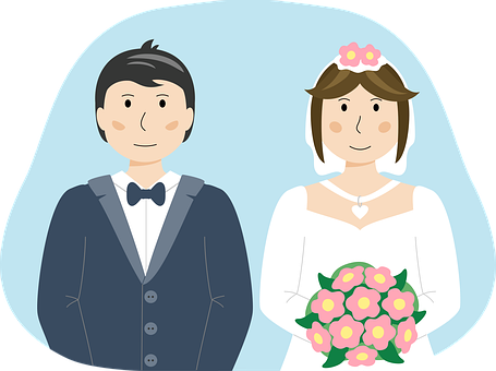 Free Bride And Groom Wedding vector and picture