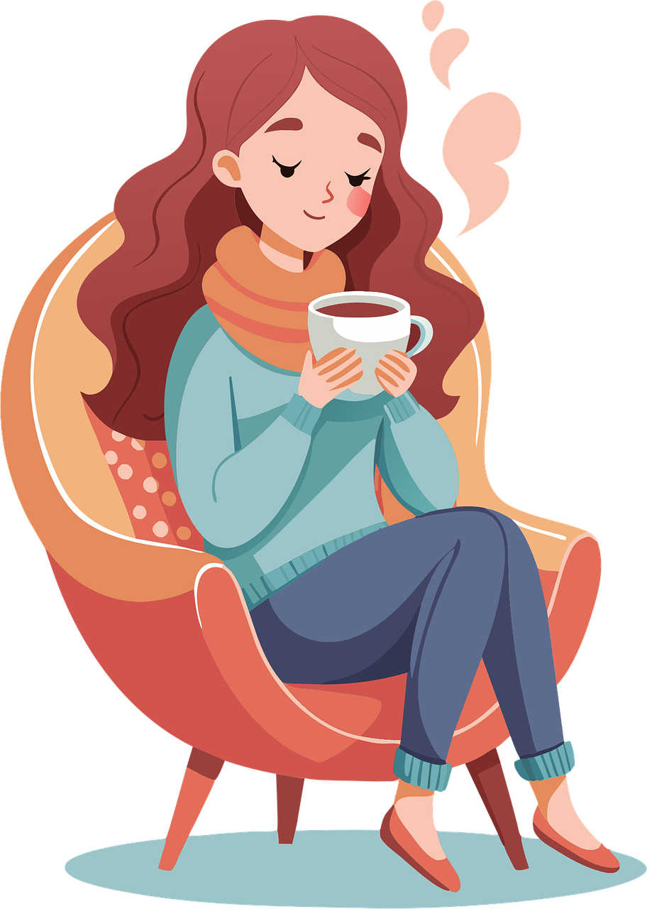 Free woman cocoa coffee vector