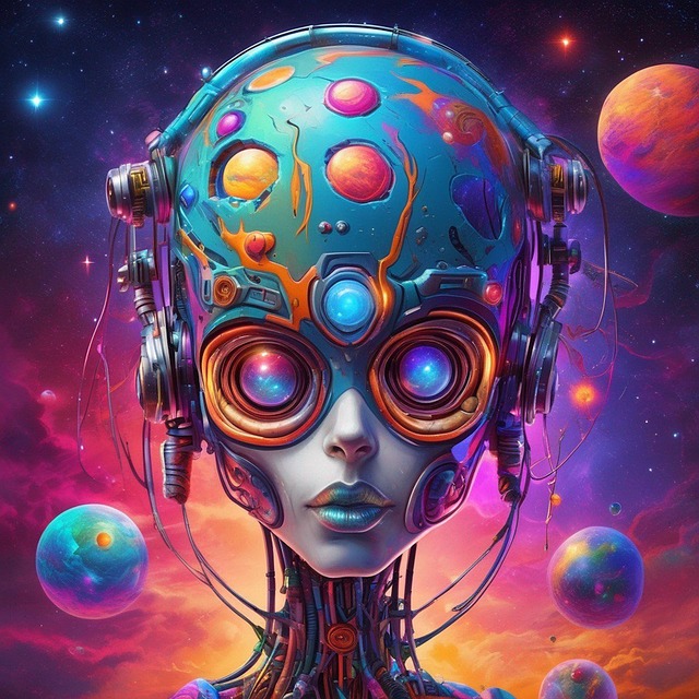 Futuristisk, Robot, Farverig, Moderne