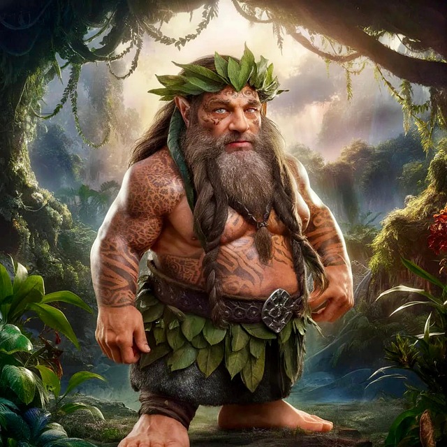 Free jungle cave dwarf illustration