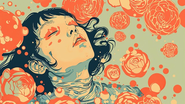 Free women cartoon flower illustration