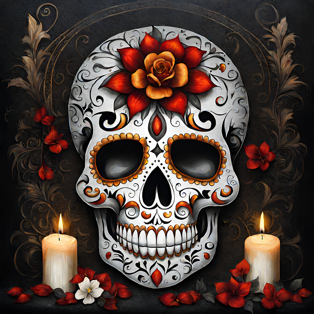 Suiker Schedel, Traditioneel, Halloween