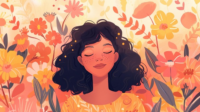 Free women flower beauty illustration
