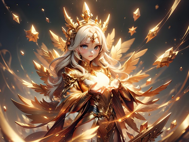 Free girl angel golden illustration