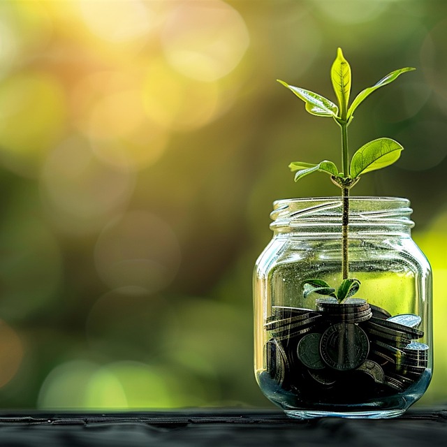 Free seedling coins jar illustration