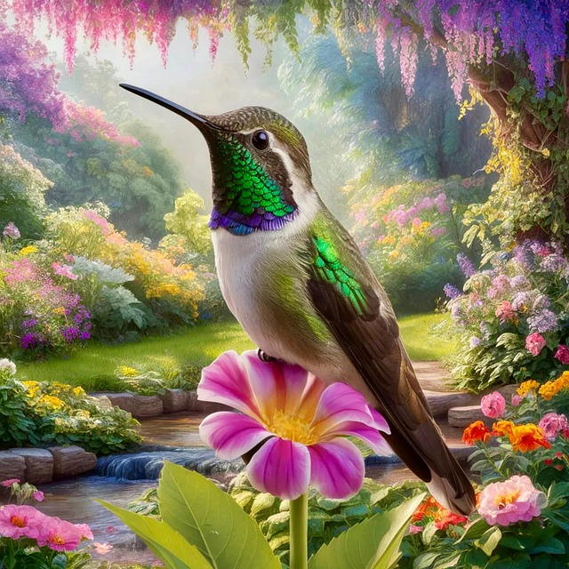 Download free HD stock image of Ai Generated Hummingbird Free ai generated hummingbird flowers illustration