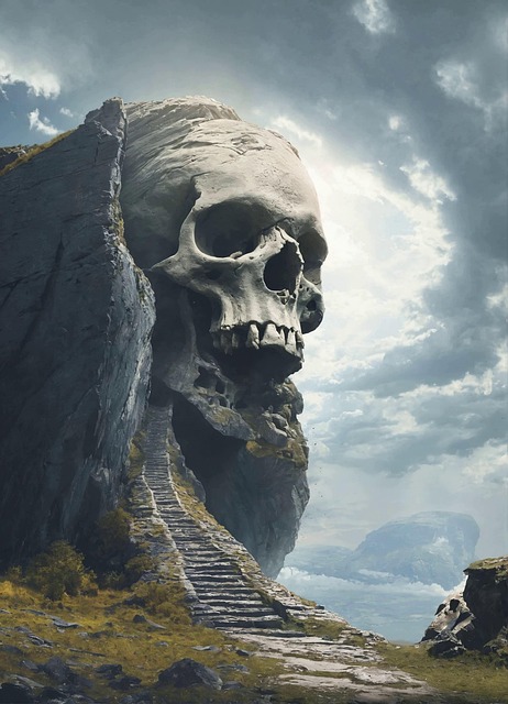 Free ai generated rock skull illustration
