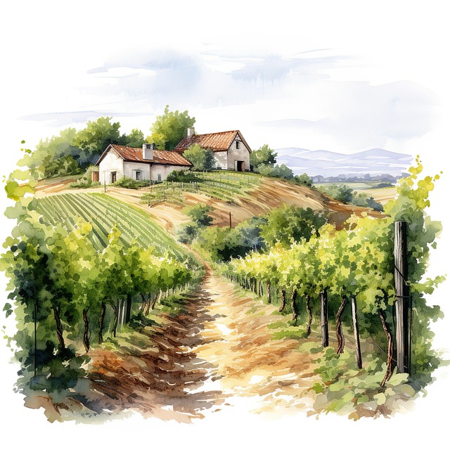 Free ai generated vineyard vine illustration