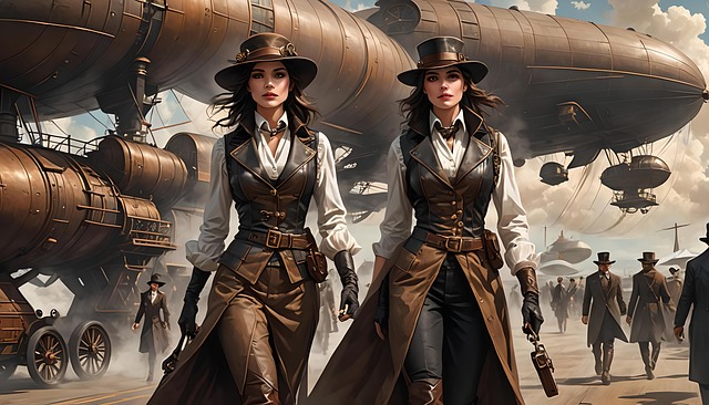 Ai Generiert, Steampunk, Luftschiff