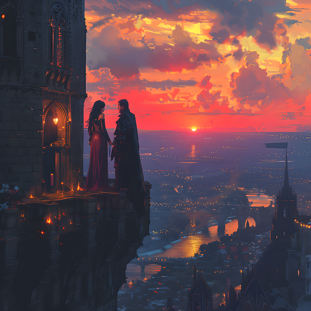 Download free HD stock image of Ai Generated Couple Free ai generated couple cathedral illustration