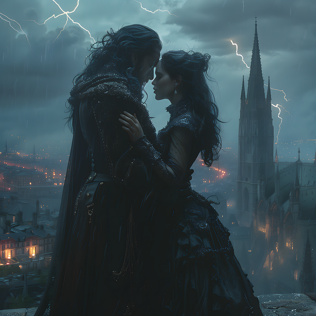 Download free HD stock image of Ai Generated Couple Free ai generated couple gothic illustration