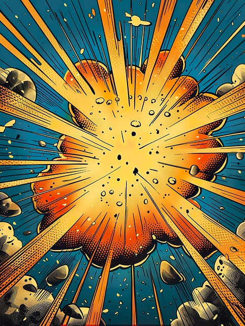 Free ai generated explosion comic illustration