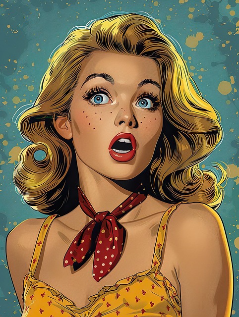 Free ai generated woman pop art illustration