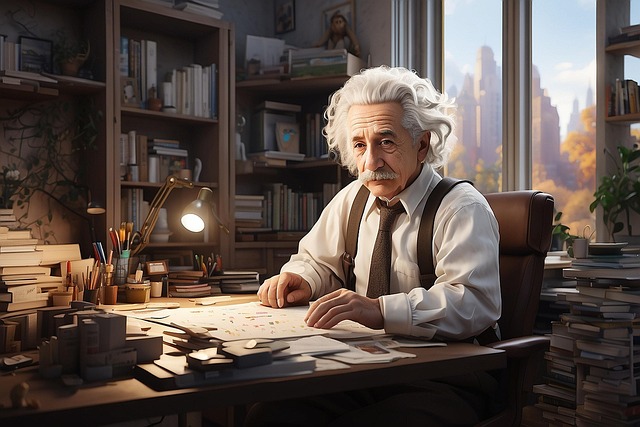 Free albert einstein man intelligence illustration
