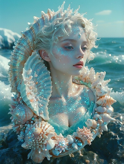 Free woman mermaid creature illustration