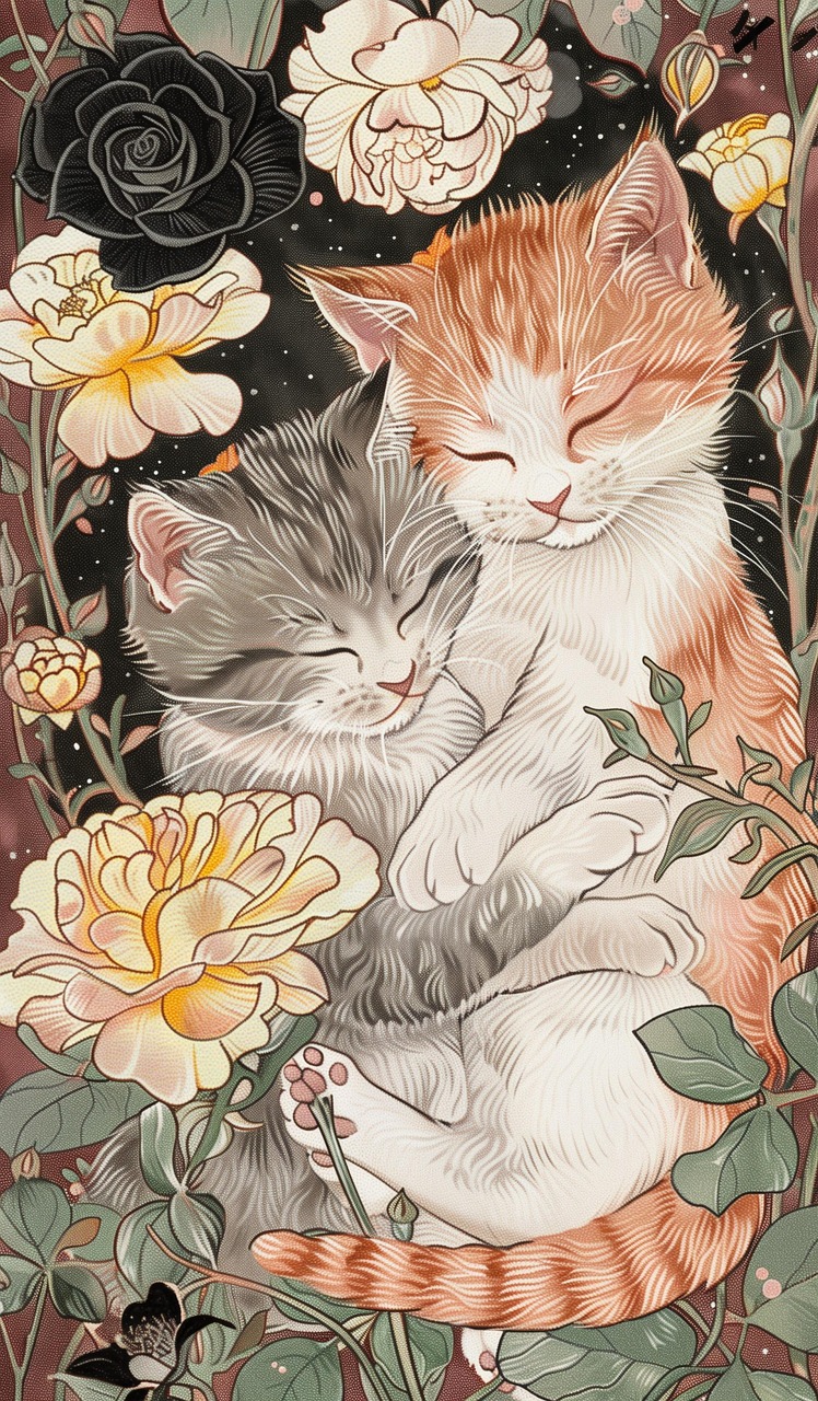 Download Kittens, Cats, Roses. Royalty-Free Stock Illustration Image ...