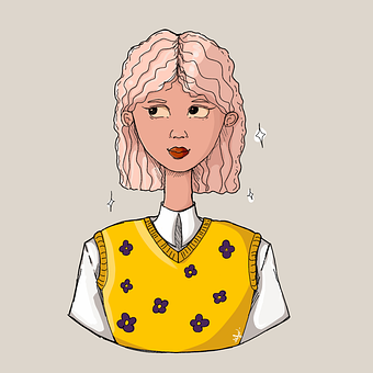 Donna, Arte, Disegno, Giallo, Maglione