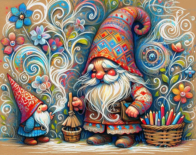 Free whimsical gnomes colorful illustration