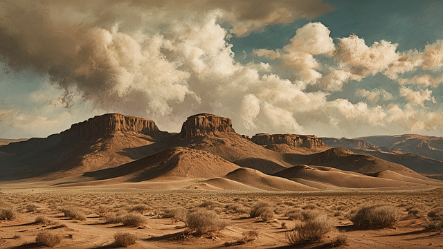 Free ai generated desert landscape illustration