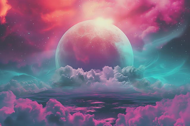 Free space planet cloud illustration