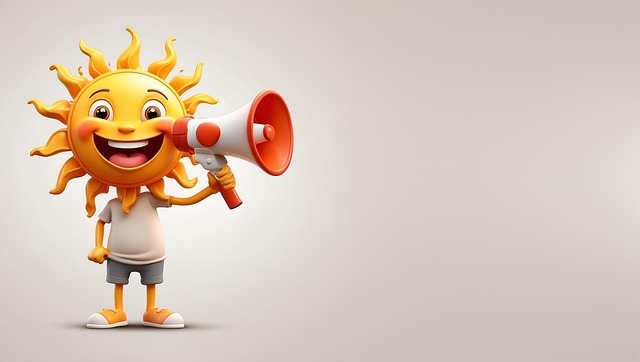 Free sun megaphone announcement illustration