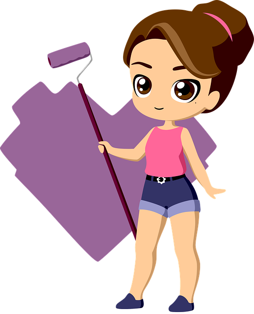 Free woman painter paint illustration