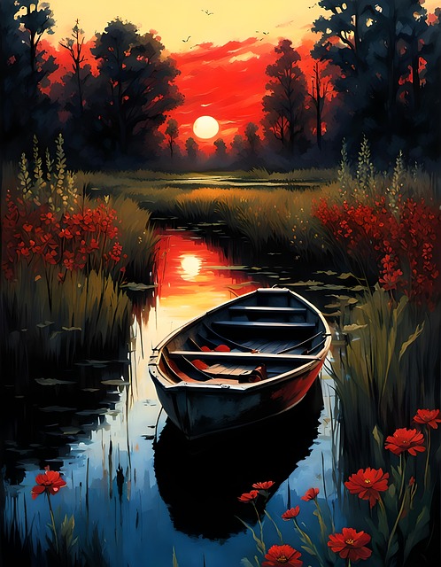 Download free HD stock image of Ai Generated Boat Free ai generated boat river illustration