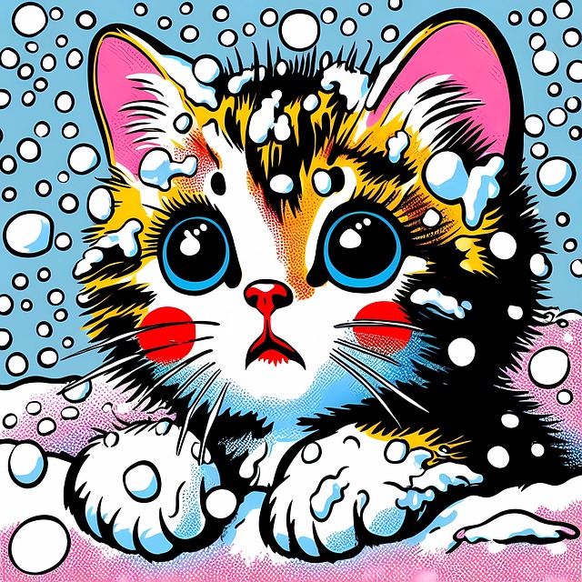 Ai Generiert, Katze, Tier, Bad, Schnee