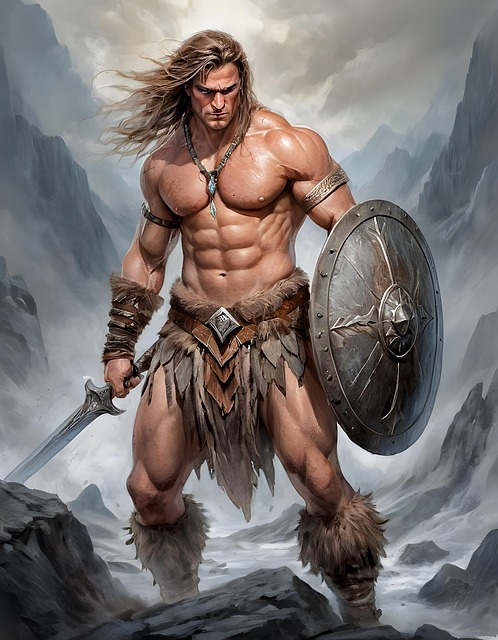 Free ai generated man warrior illustration