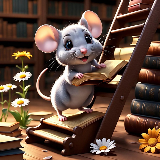 Free ai generated mouse library illustration
