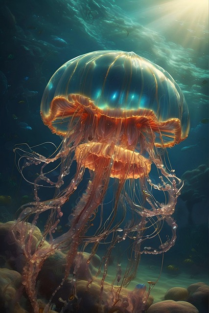 Free ai generated jellyfish underwater illustration