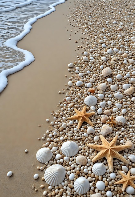 Free shells beach starfish illustration