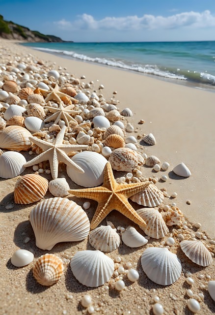 Free shells beach starfish illustration