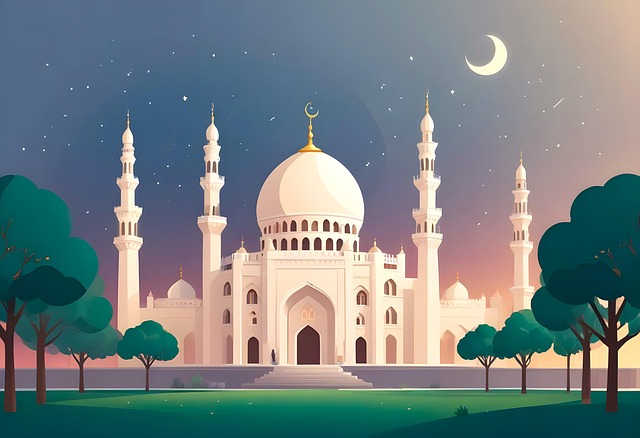 Free ai generated mosque minaret illustration