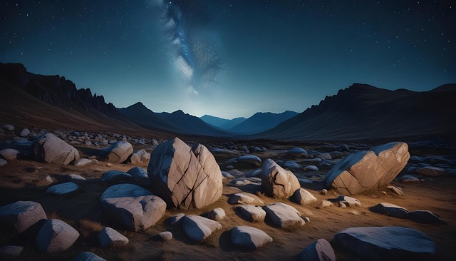 Free night sky starry sky highlands illustration