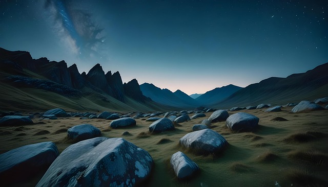 Free night sky starry sky highlands illustration