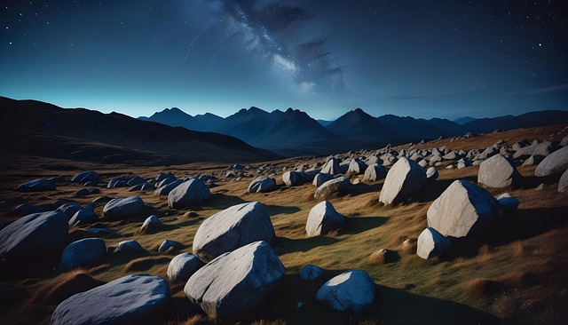 Free night sky starry sky highlands illustration