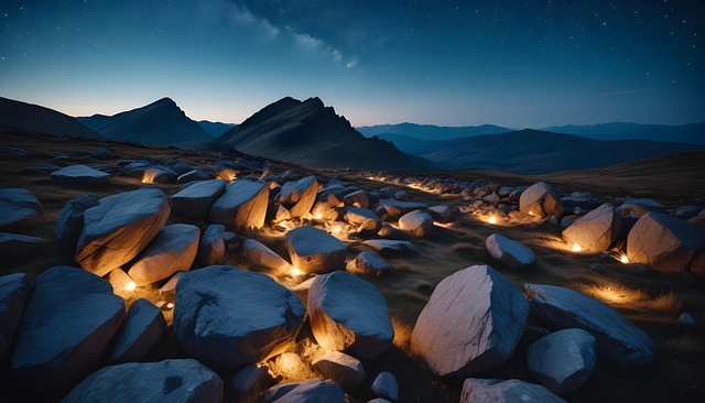 Free night sky starry sky highlands illustration